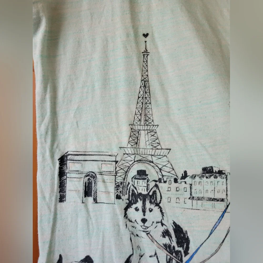 Justice Mint Green Tee with Blue Accent